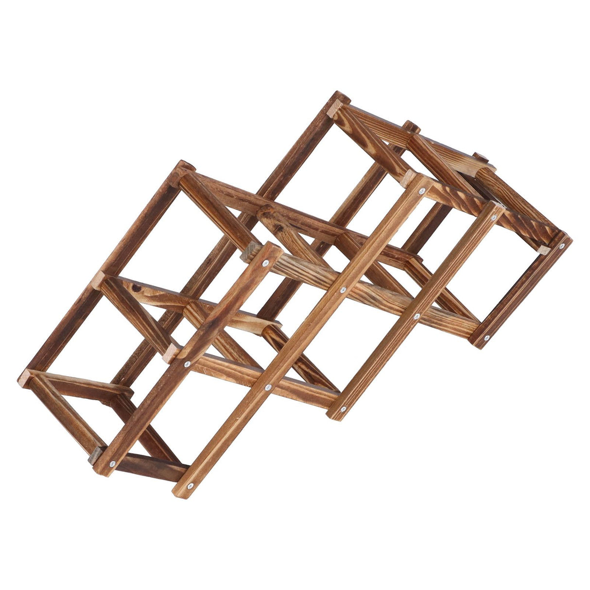 Foldable Wine Rack 6 Bottle Pine Wood Roast Brown view 6