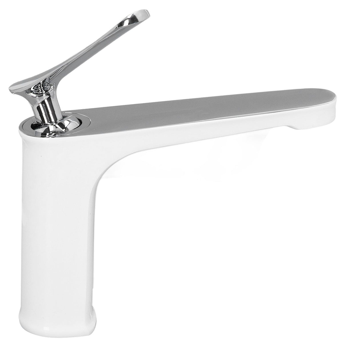Basin mixer tap shown with supplied connection hoses