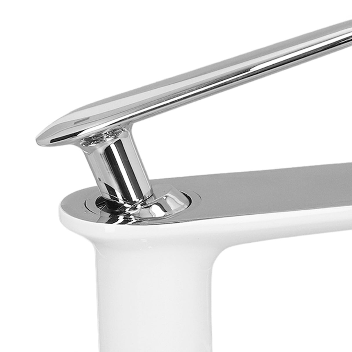 Full package contents of the white silver Nordic basin mixer tap