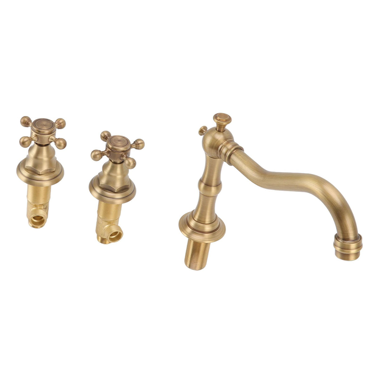 Close up of a hand wheel handle on the copper basin tap set