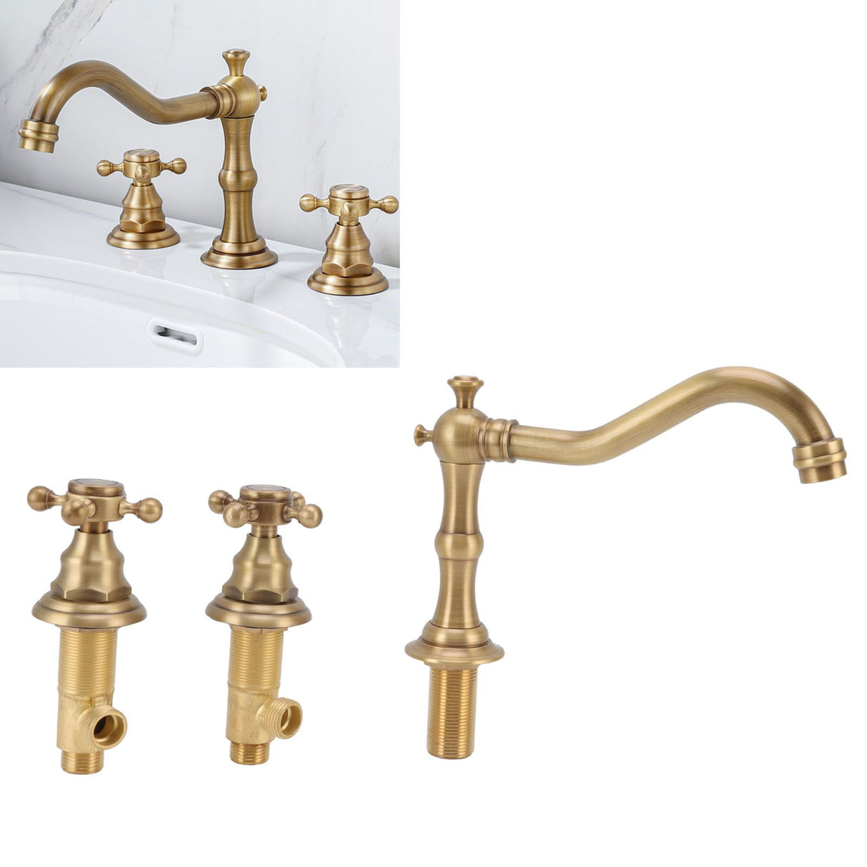 Long and short hoses supplied with the copper basin tap set