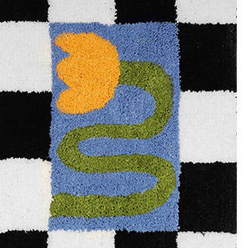 Black and white checkered door mat - view 6