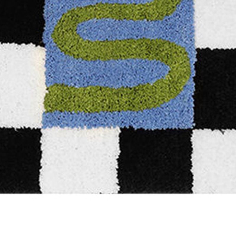 Black and white checkered door mat - view 8