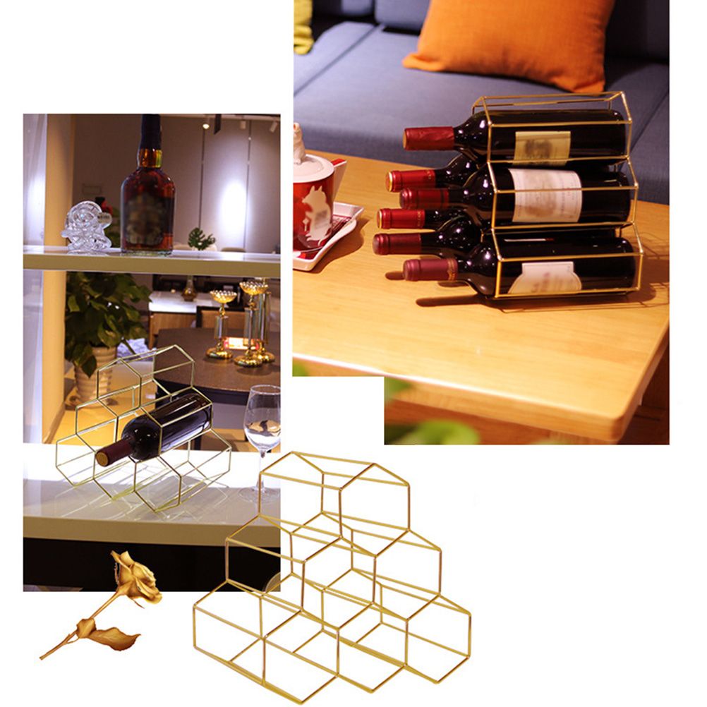 6 bottle metal countertop wine rack