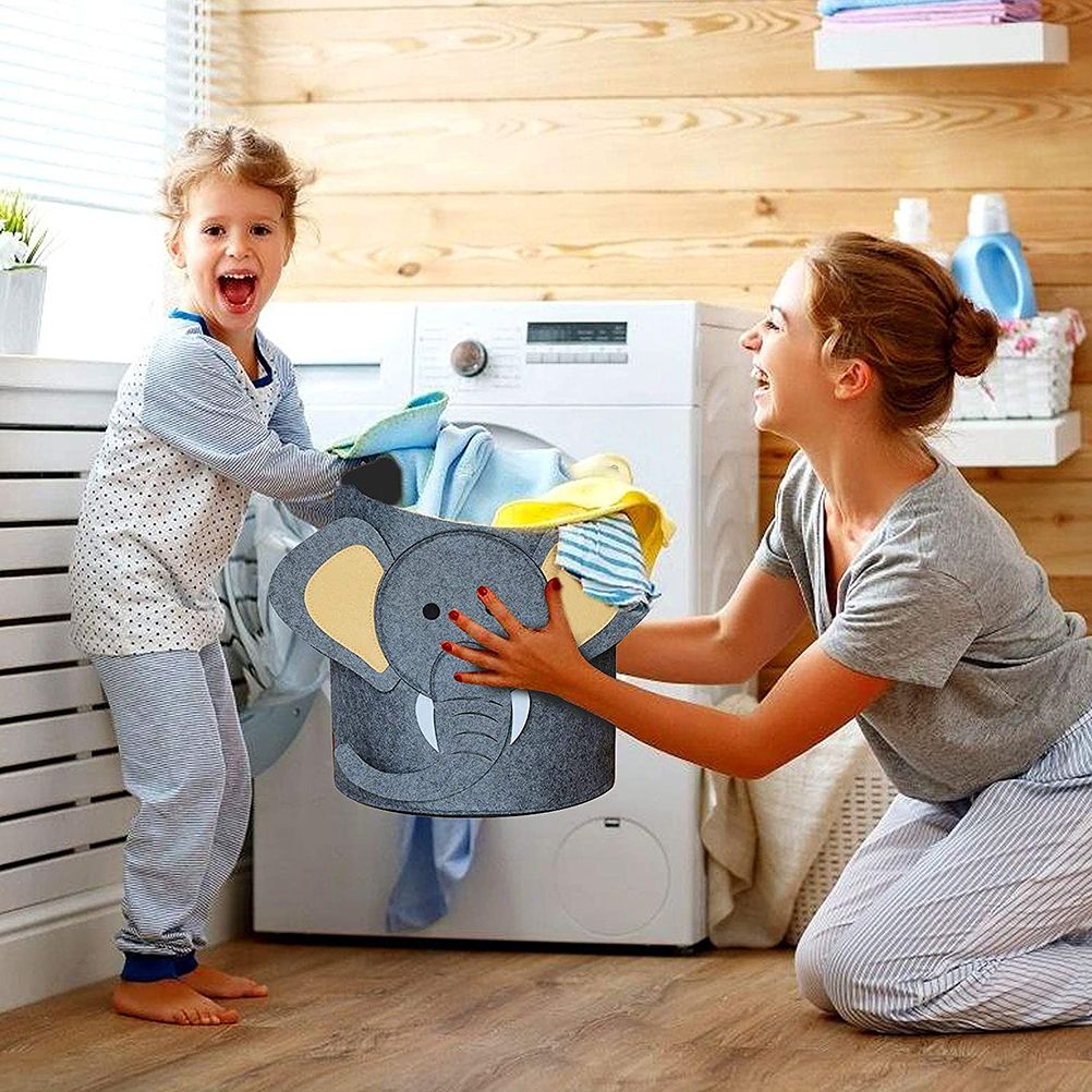 Kids felt basket storing clothes