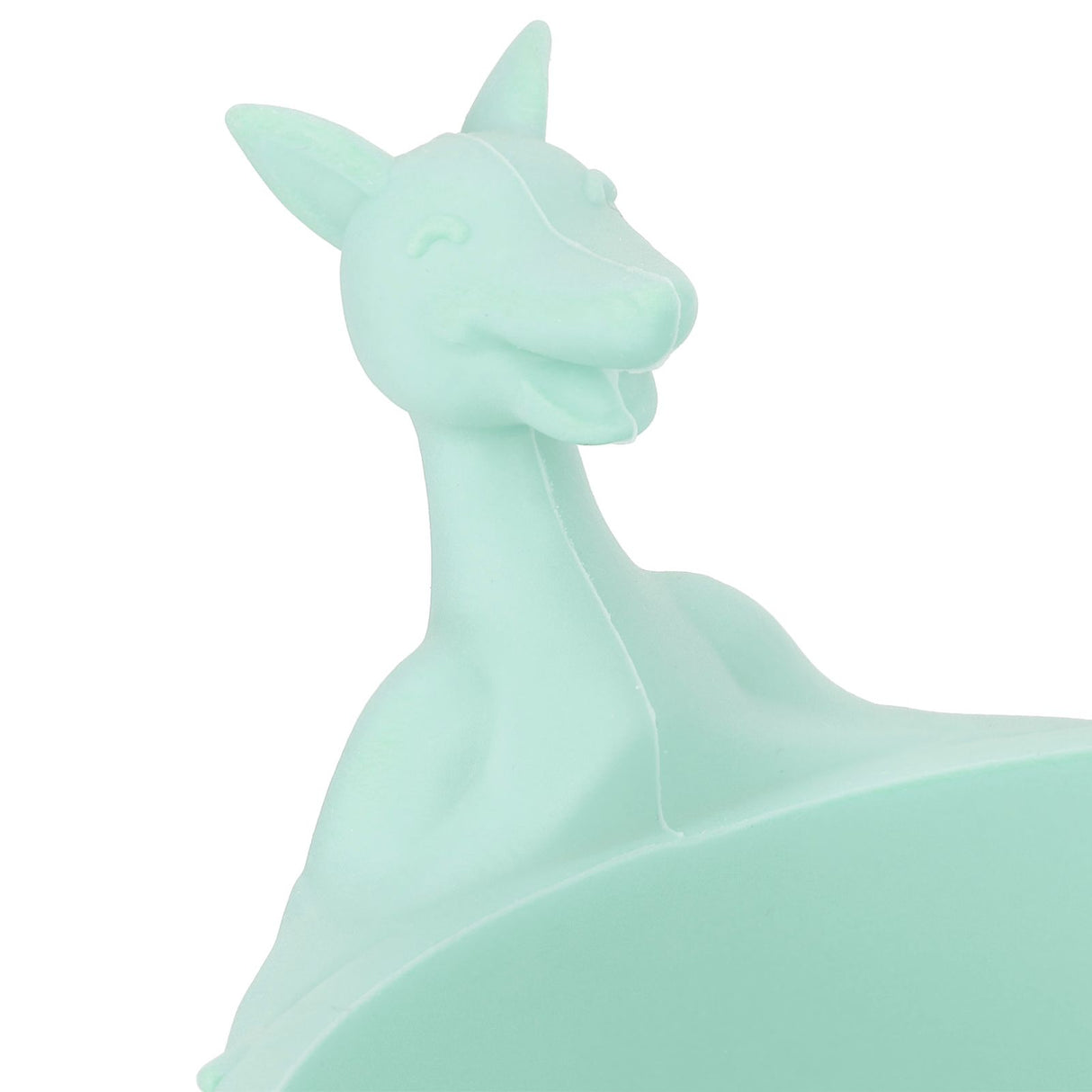 Silicone baby feeding bowl and spoon set with suction base in light green