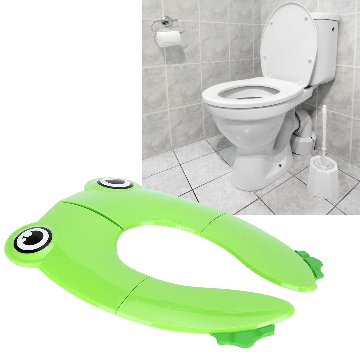 Green foldable travel potty training seat pad