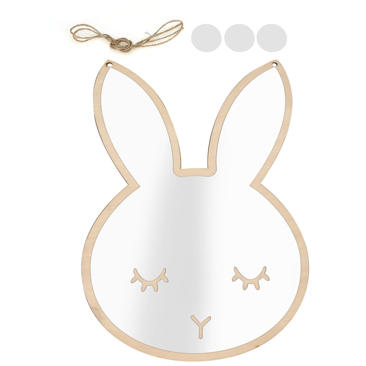 Rabbit shaped acrylic decorative wall mirror for kids