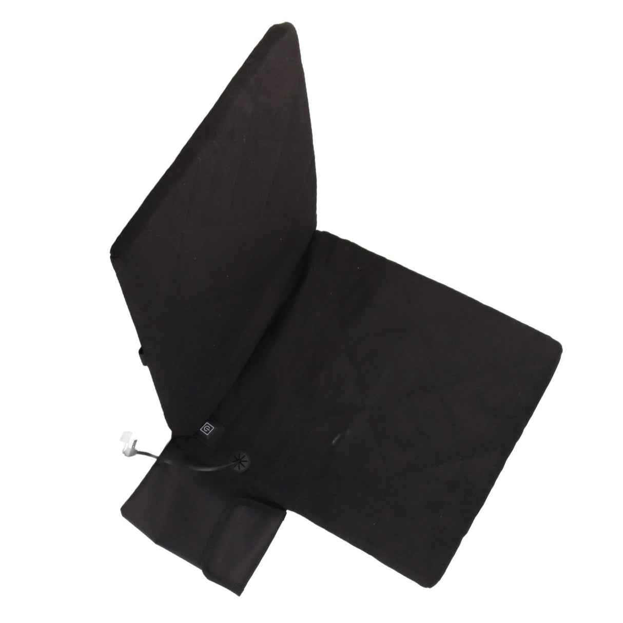 Edith Heated Seat Cushion, Foldable Stadium Pad with Backrest, 3 Heat Levels, Black