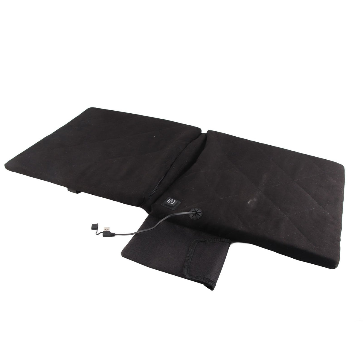 Edith Heated Seat Cushion, Foldable Stadium Pad with Backrest, 3 Heat Levels, Black
