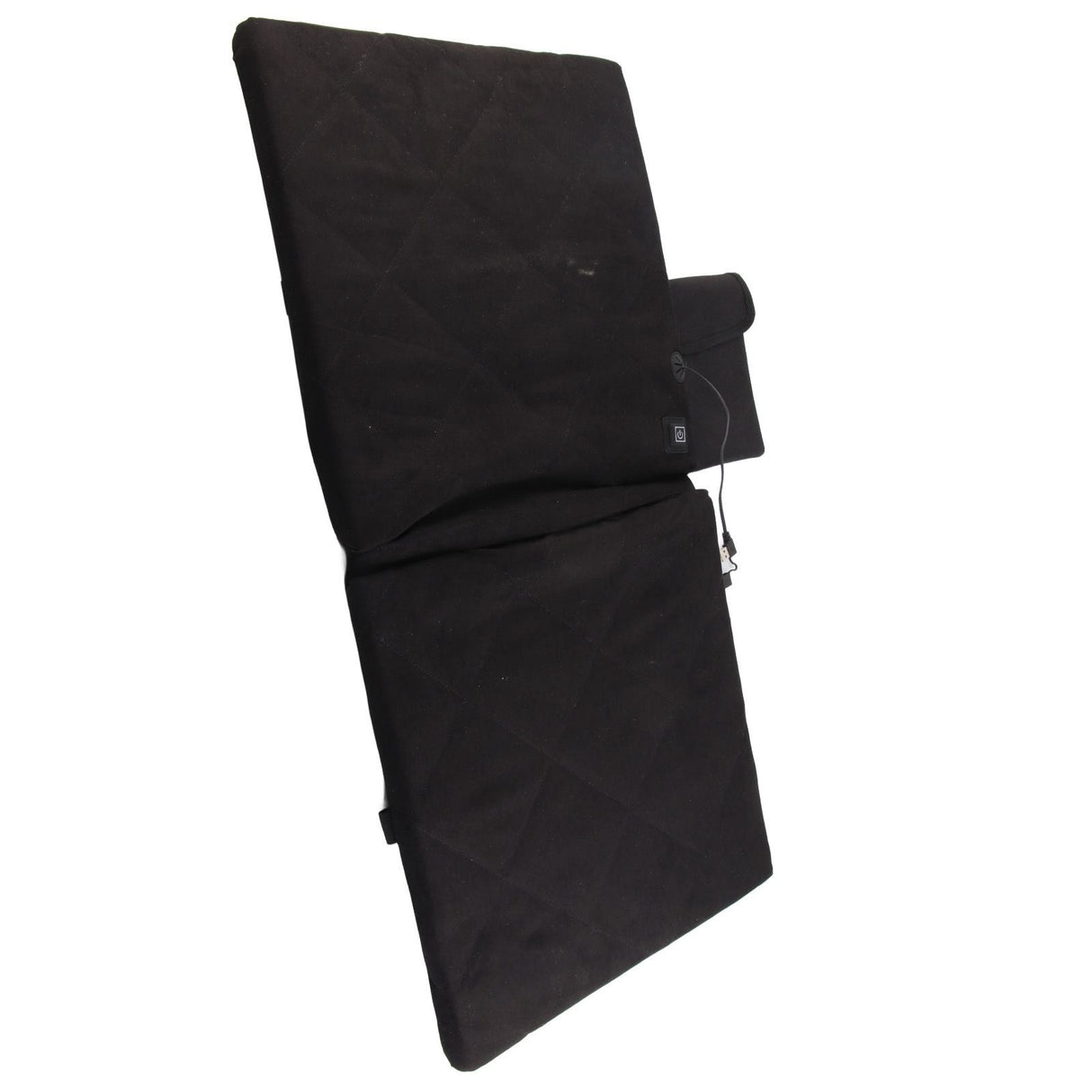 Edith Heated Seat Cushion, Foldable Stadium Pad with Backrest, 3 Heat Levels, Black