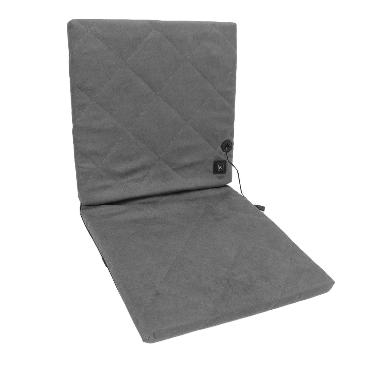 Edith Heated Seat Cushion, Foldable Stadium Pad with Backrest, 3 Heat Levels, Grey