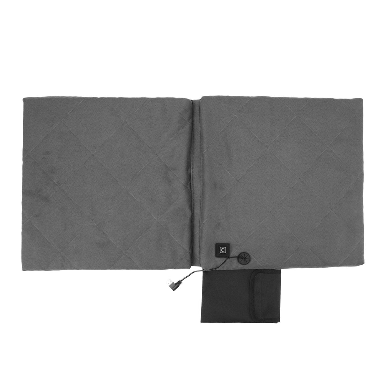 Edith Heated Seat Cushion, Foldable Stadium Pad with Backrest, 3 Heat Levels, Grey