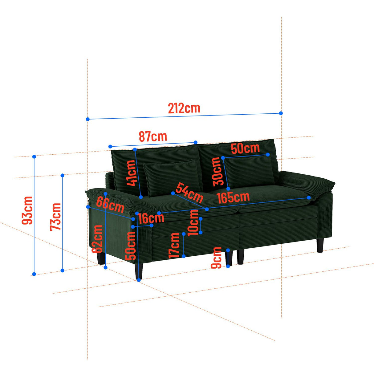 Sitges 2 Seater Sofa, White