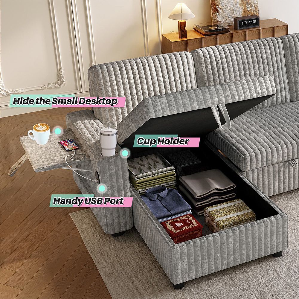 Lloret 5 Seater Sectional Sofa, Grey