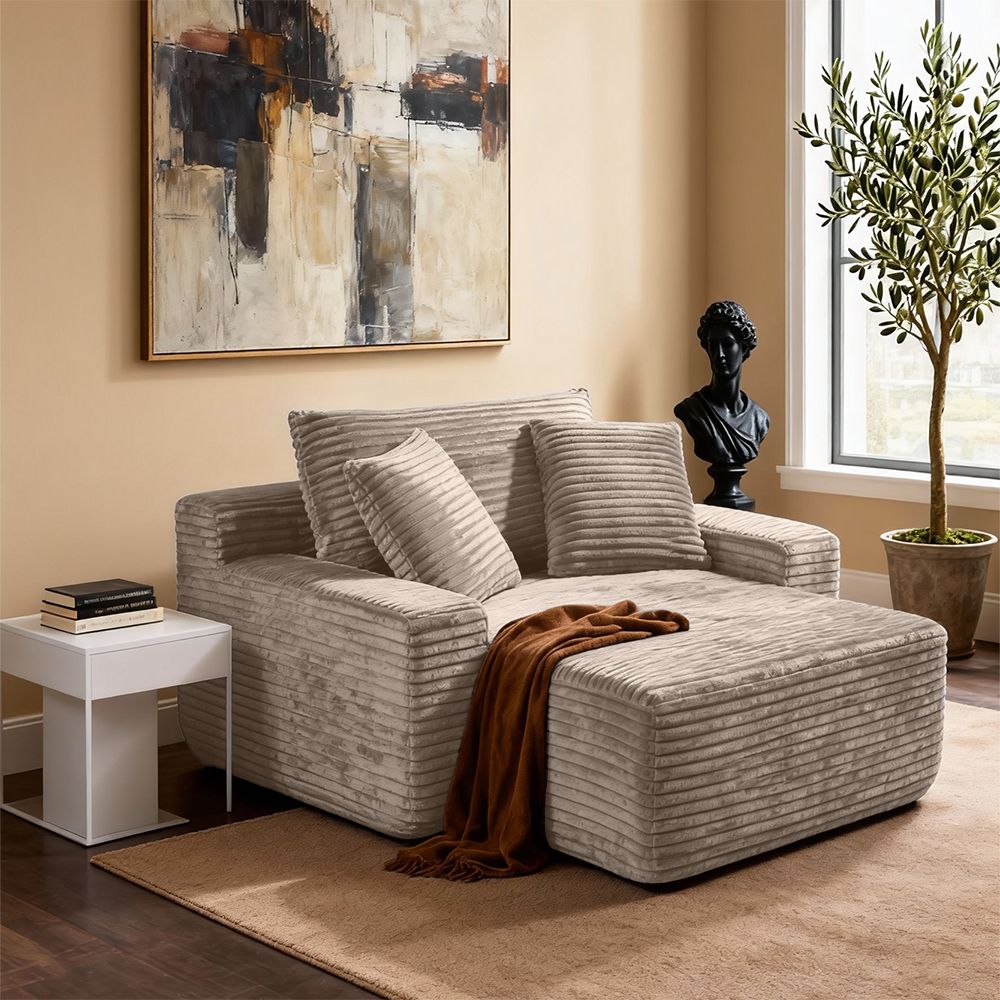 Salou Light Grey fabric modular sofa in a modern living room