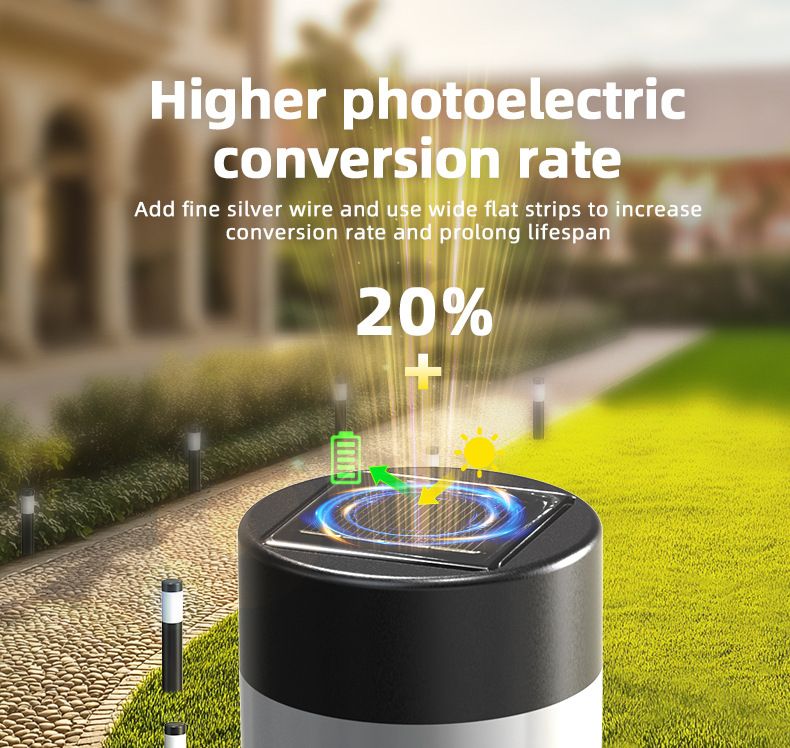 Cool white solar post lamp at night