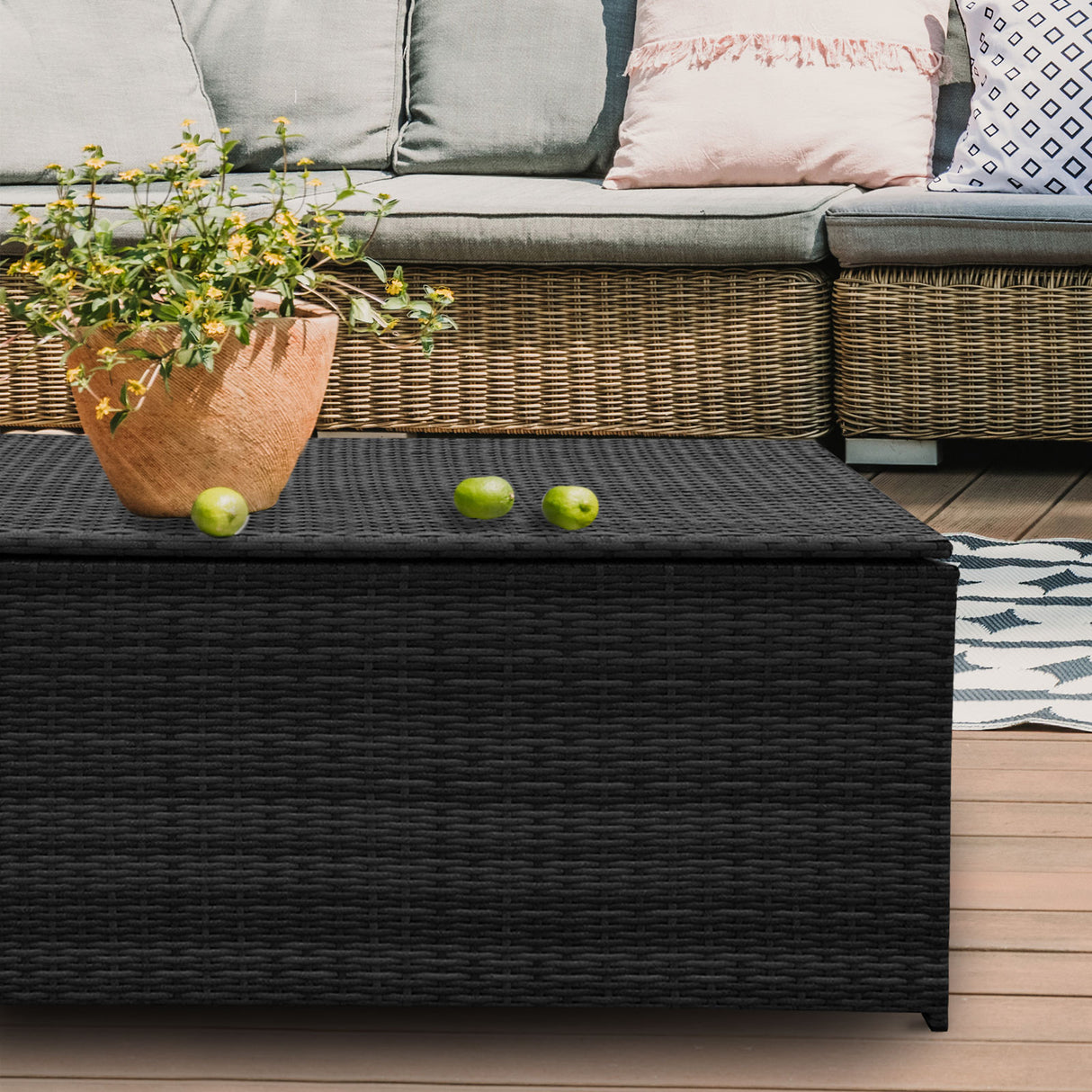 Sultana Point Outdoor Storage Box, Black