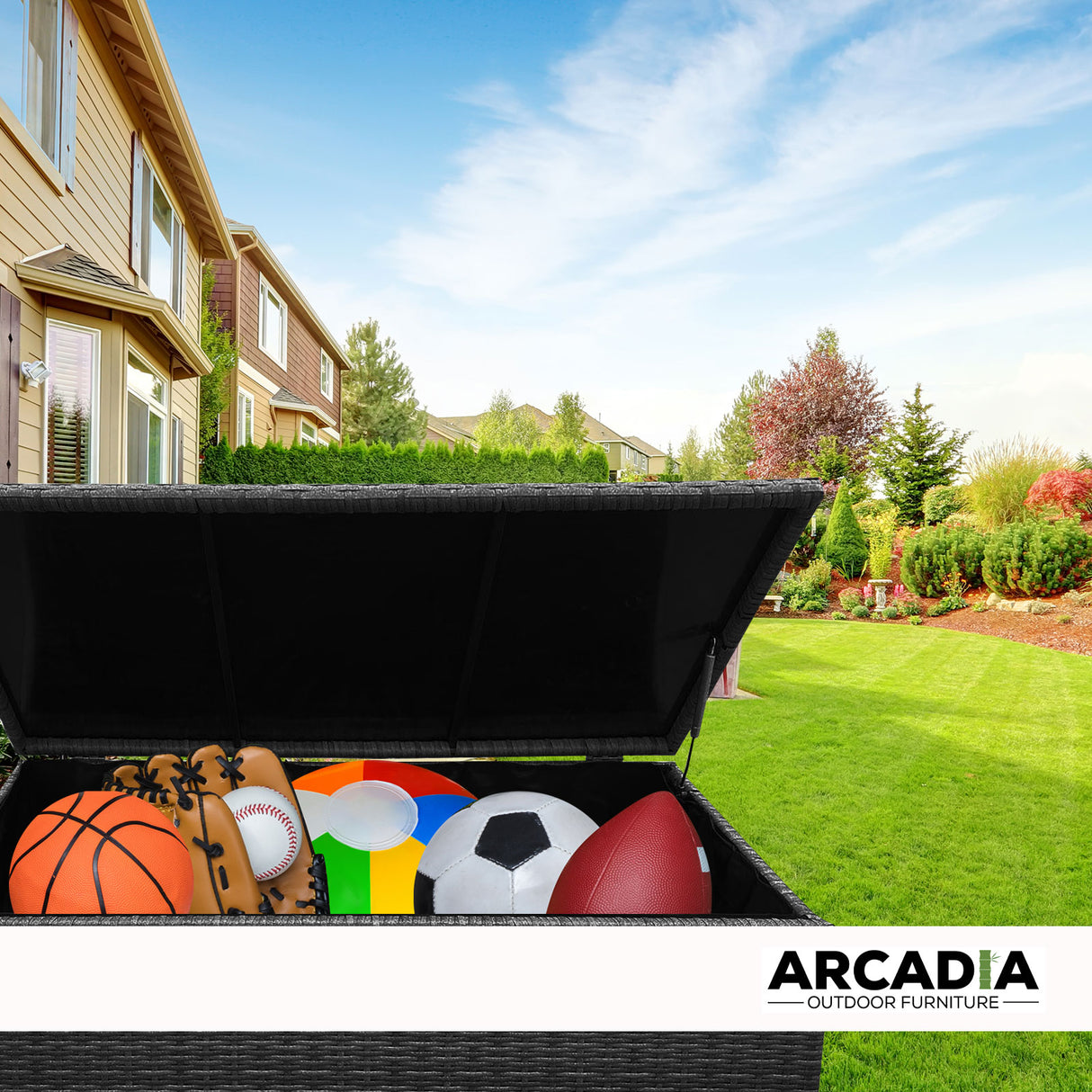Sultana Point Outdoor Storage Box, Black