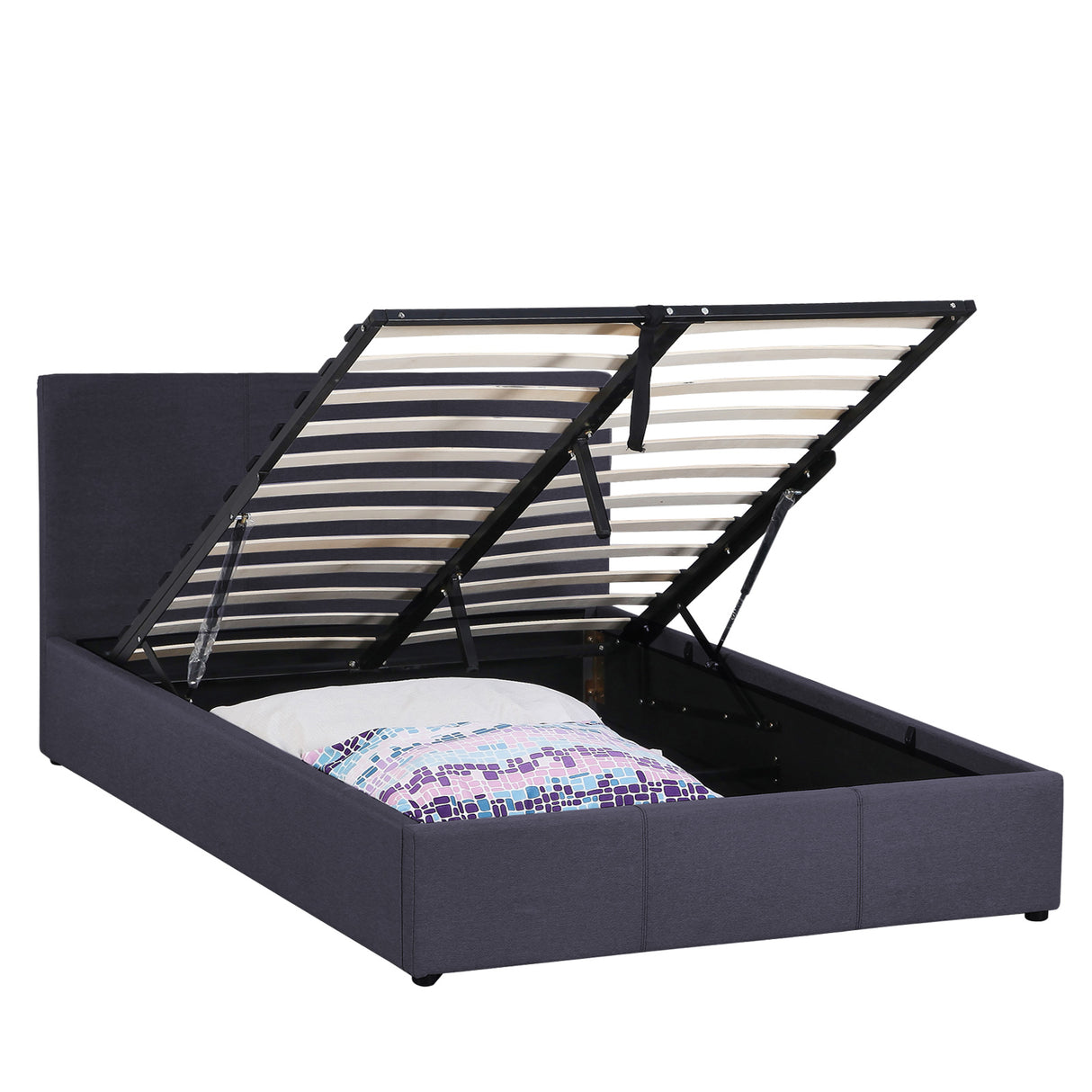 Nemi Double Gas Lift Bed Frame, Charcoal
