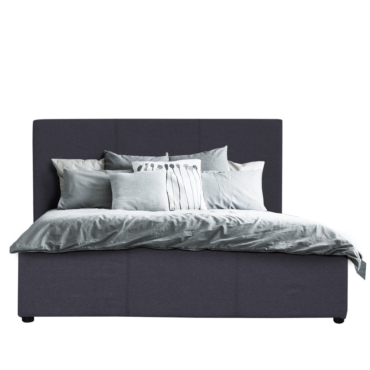 Nemi Charcoal Double bed frame in a modern bedroom