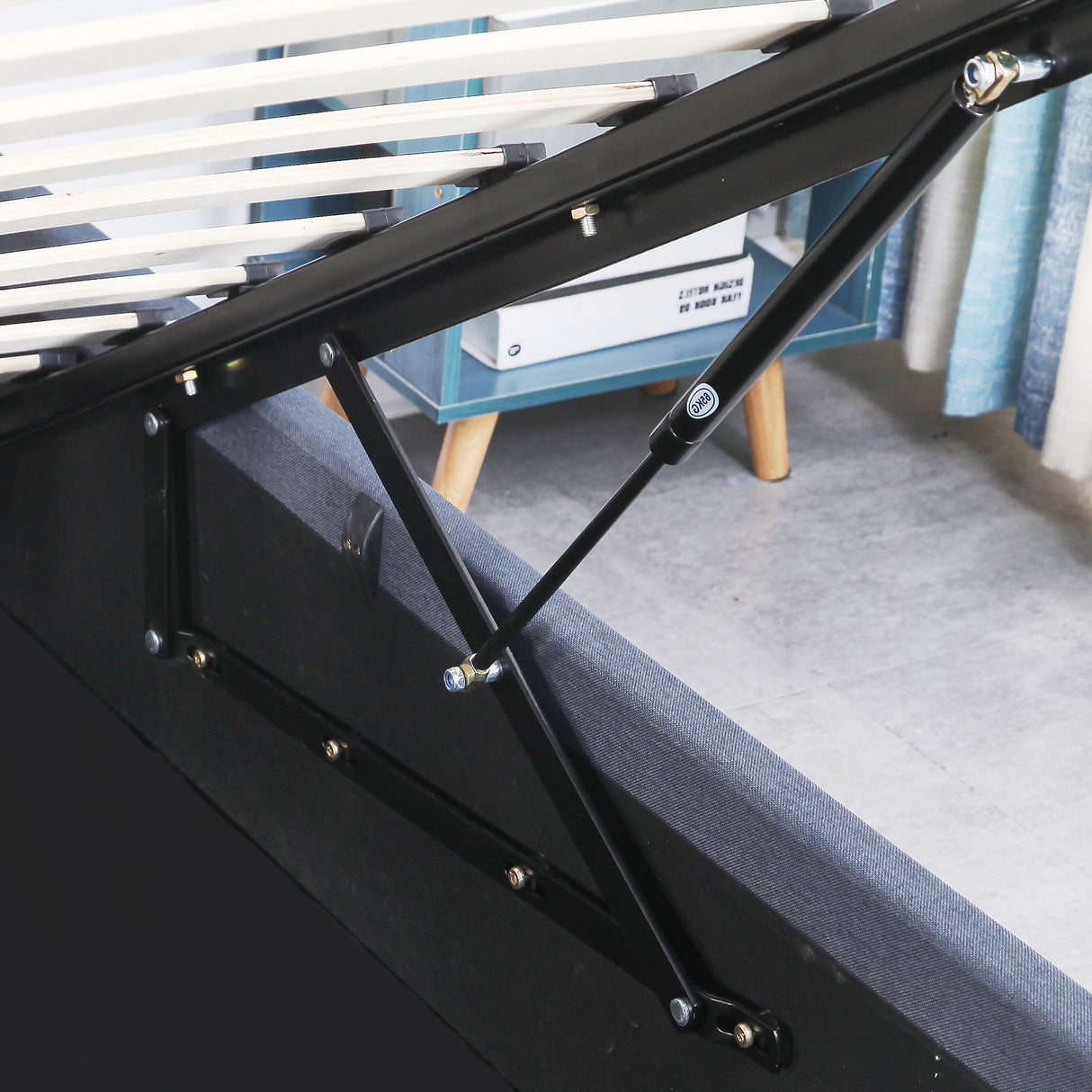 Milano Capri Luxury Gas Lift Bed Frame - Queen - Grey