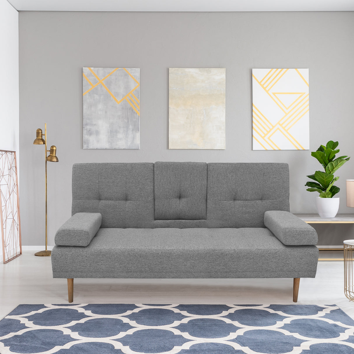 Miramar 3 Seater Sofa Bed, Grey