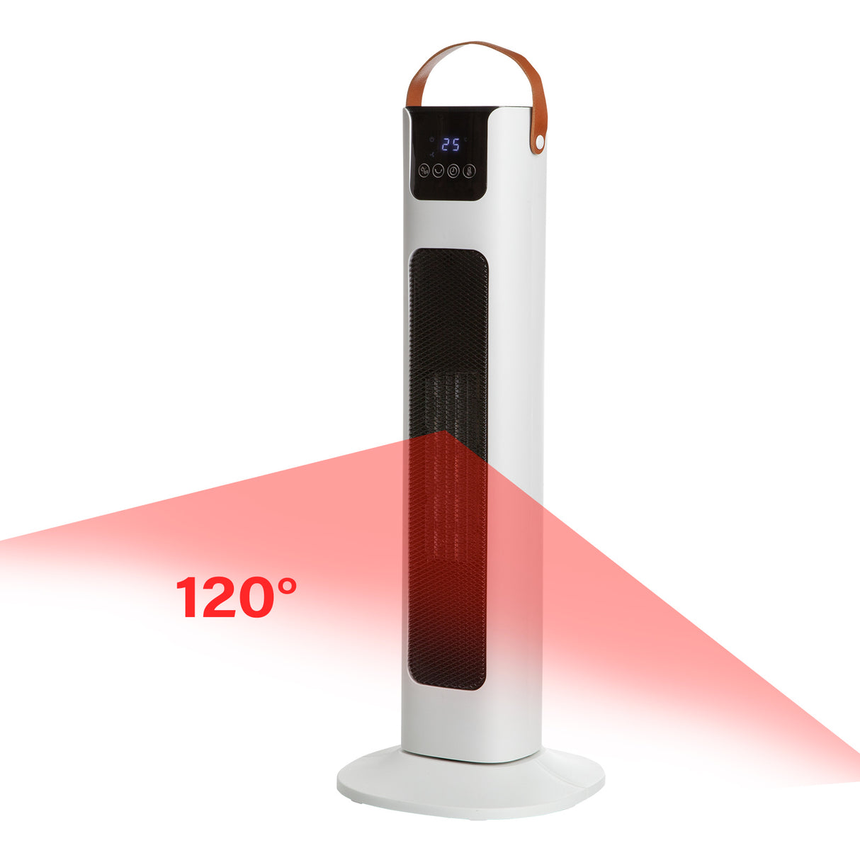 Rear vents of PTC ceramic tower heater in white