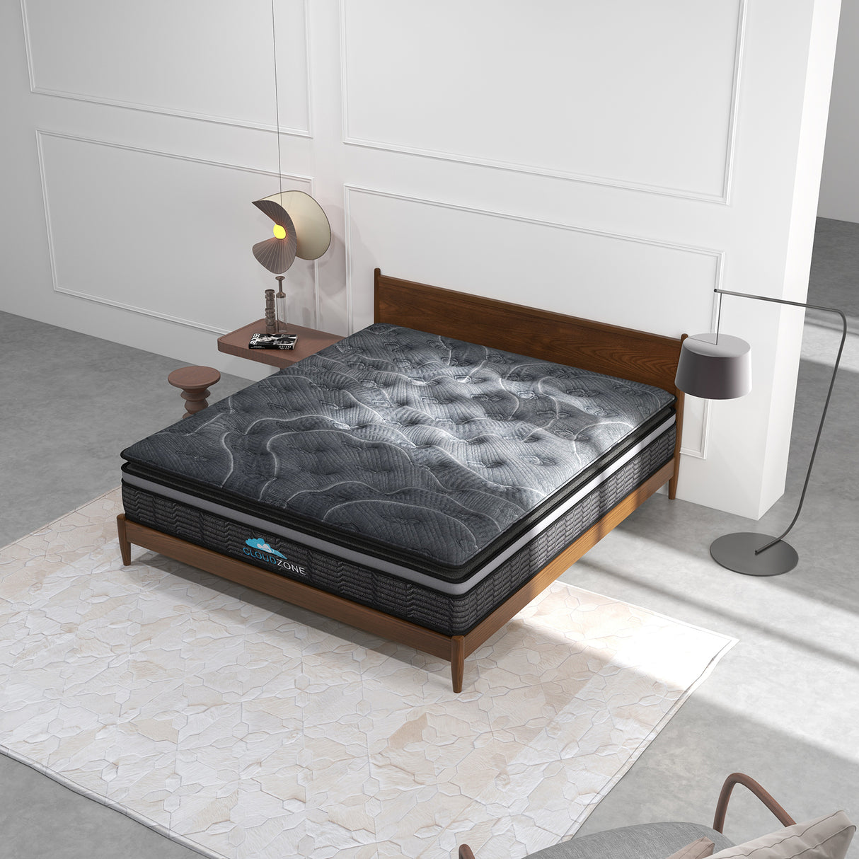 Medium firm double layer Euro top pocket spring mattress, 34cm single