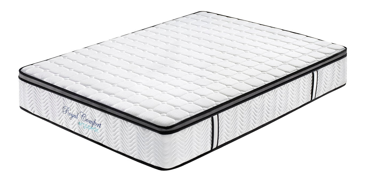 Rocca White Grey and Black King Single mattress in a modern bedroom