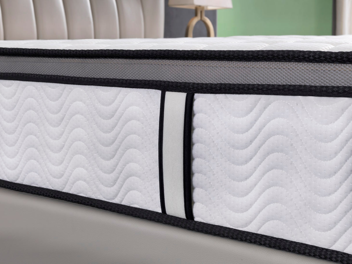 Rocca King Single Mattress, White Grey and Black