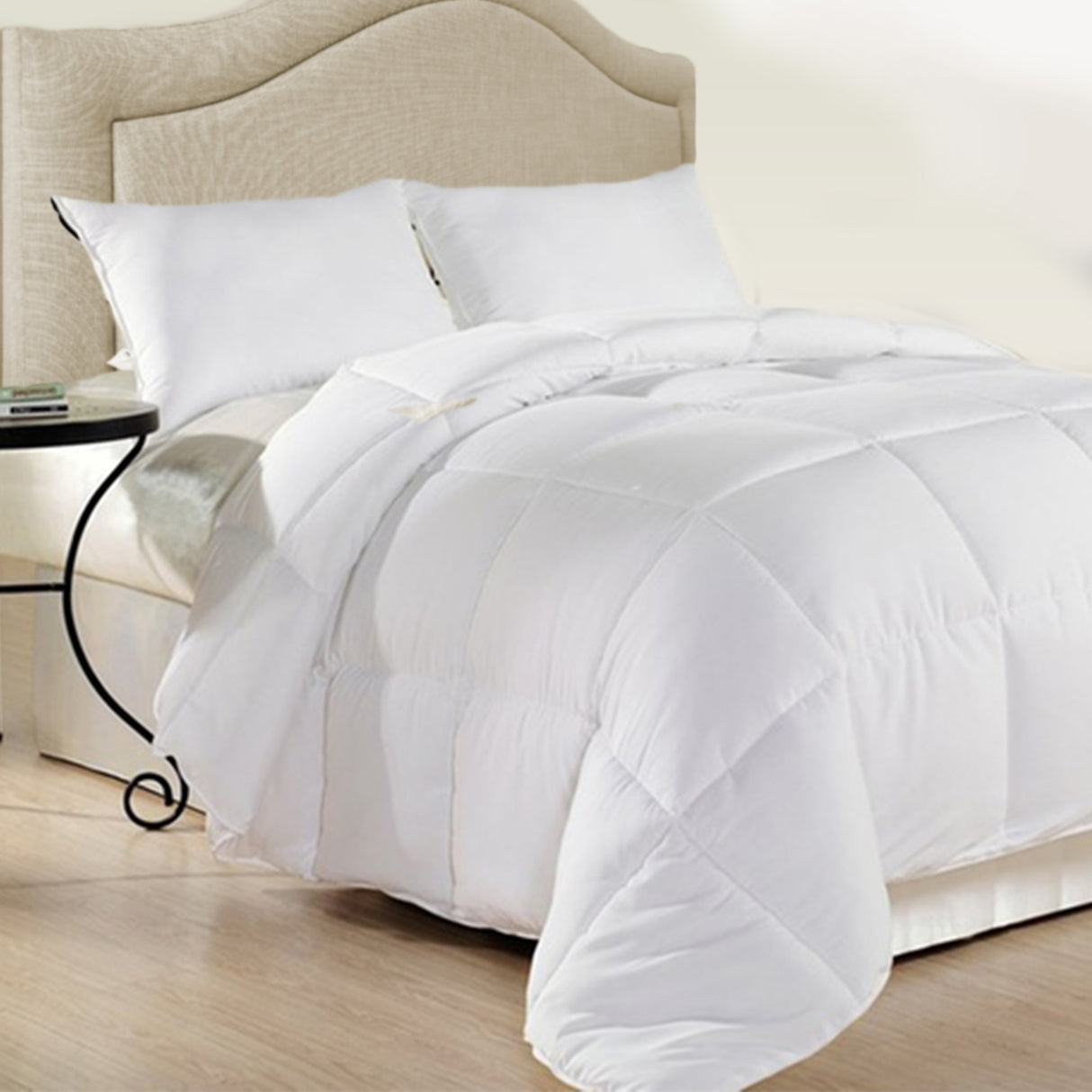 Laverton 500GSM duck feather and down quilt in white for Super King beds