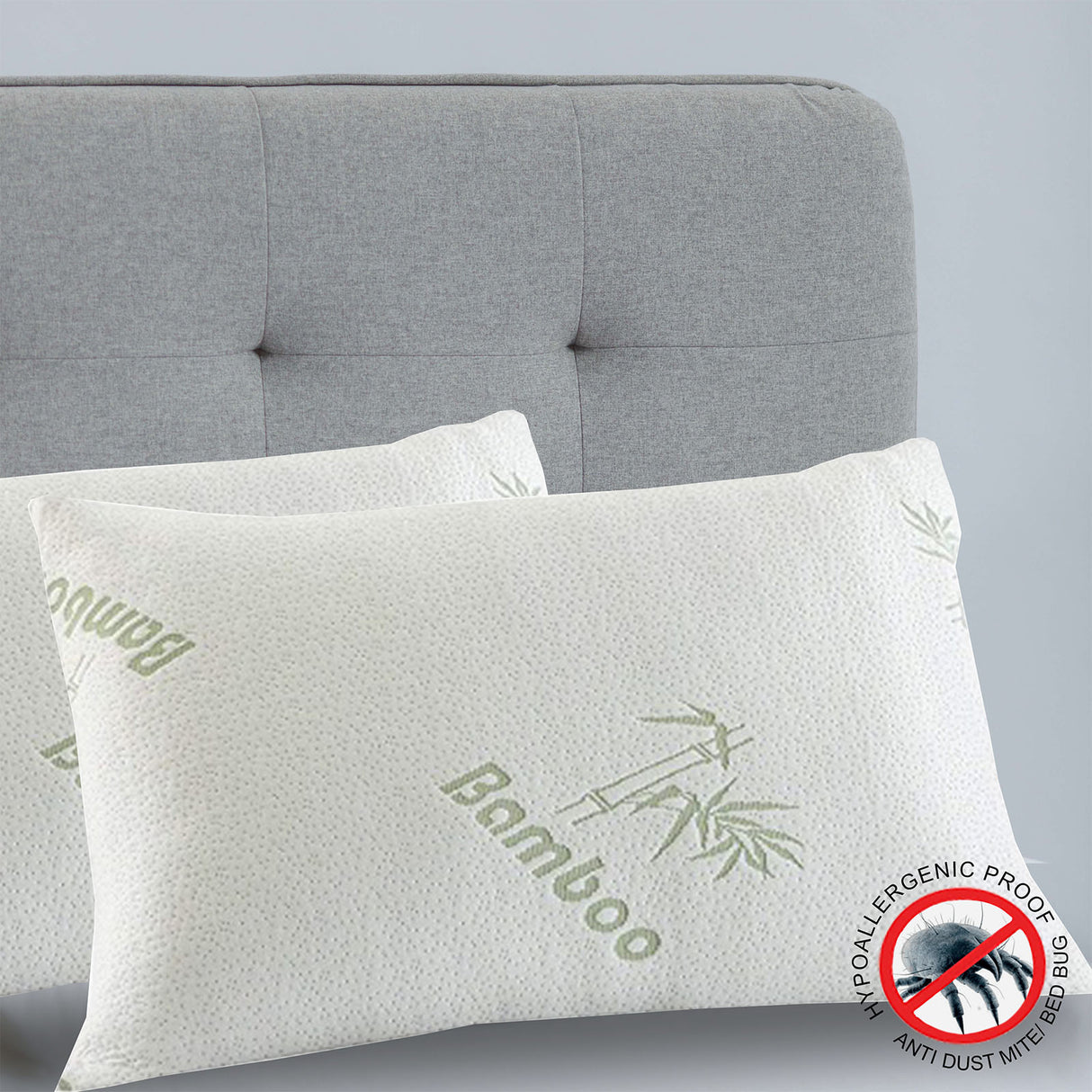 Royal Comfort Luxury Bamboo Memory Foam Pillow Twin Pack — Hypoallergenic — Allure Home Collections