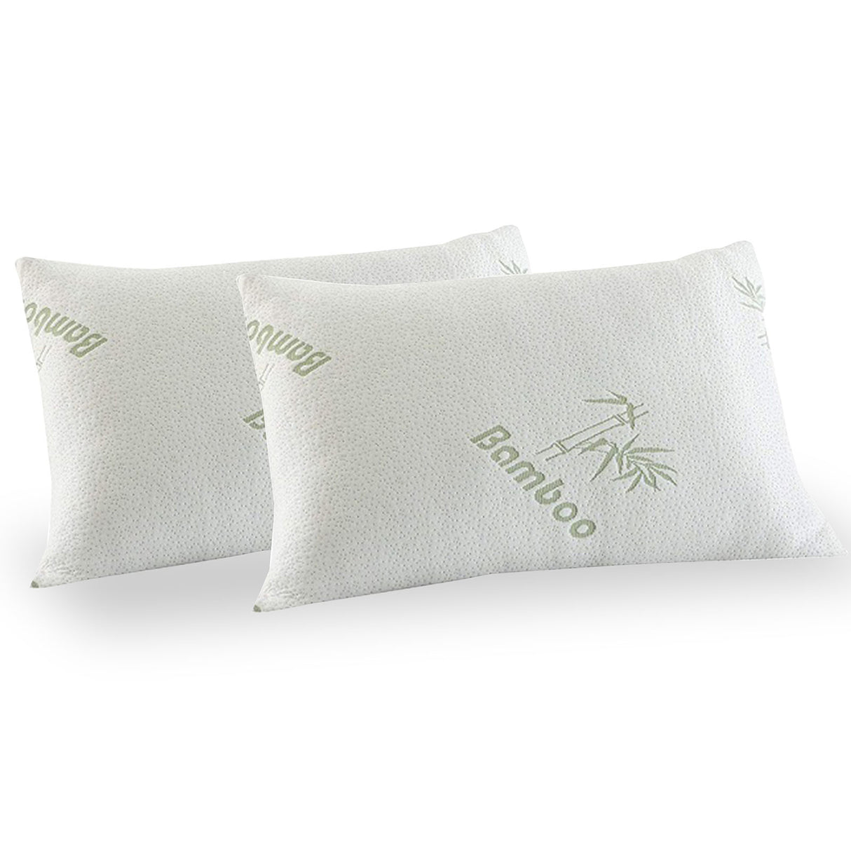 Royal Comfort Luxury Bamboo Memory Foam Pillow Twin Pack — Hypoallergenic — Allure Home Collections