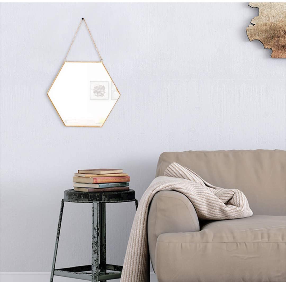 Marengo Hexagon Wall Mirror, Gold 30 x 26cm