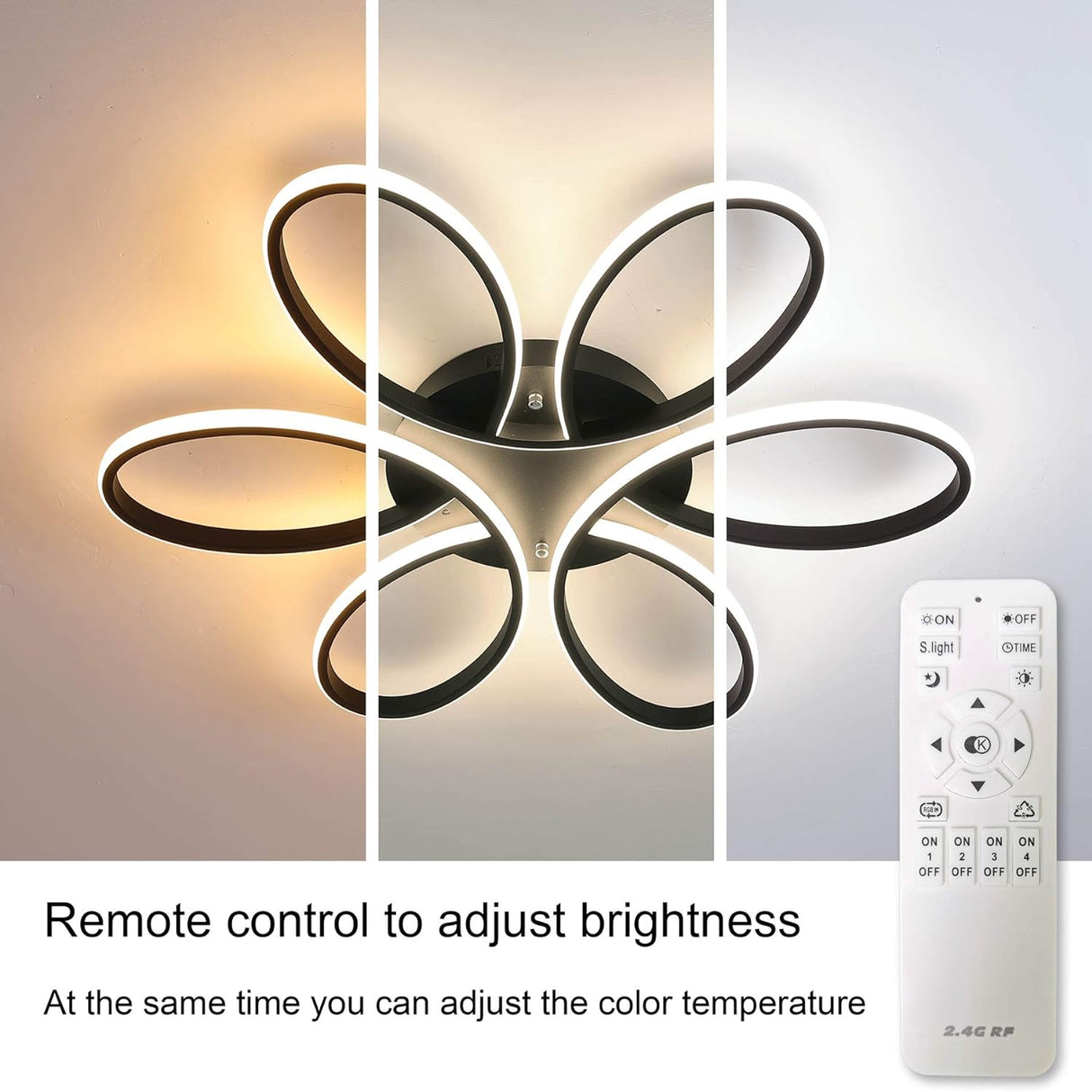 Modern LED Ceiling Light 90cm Dimmable with Remote