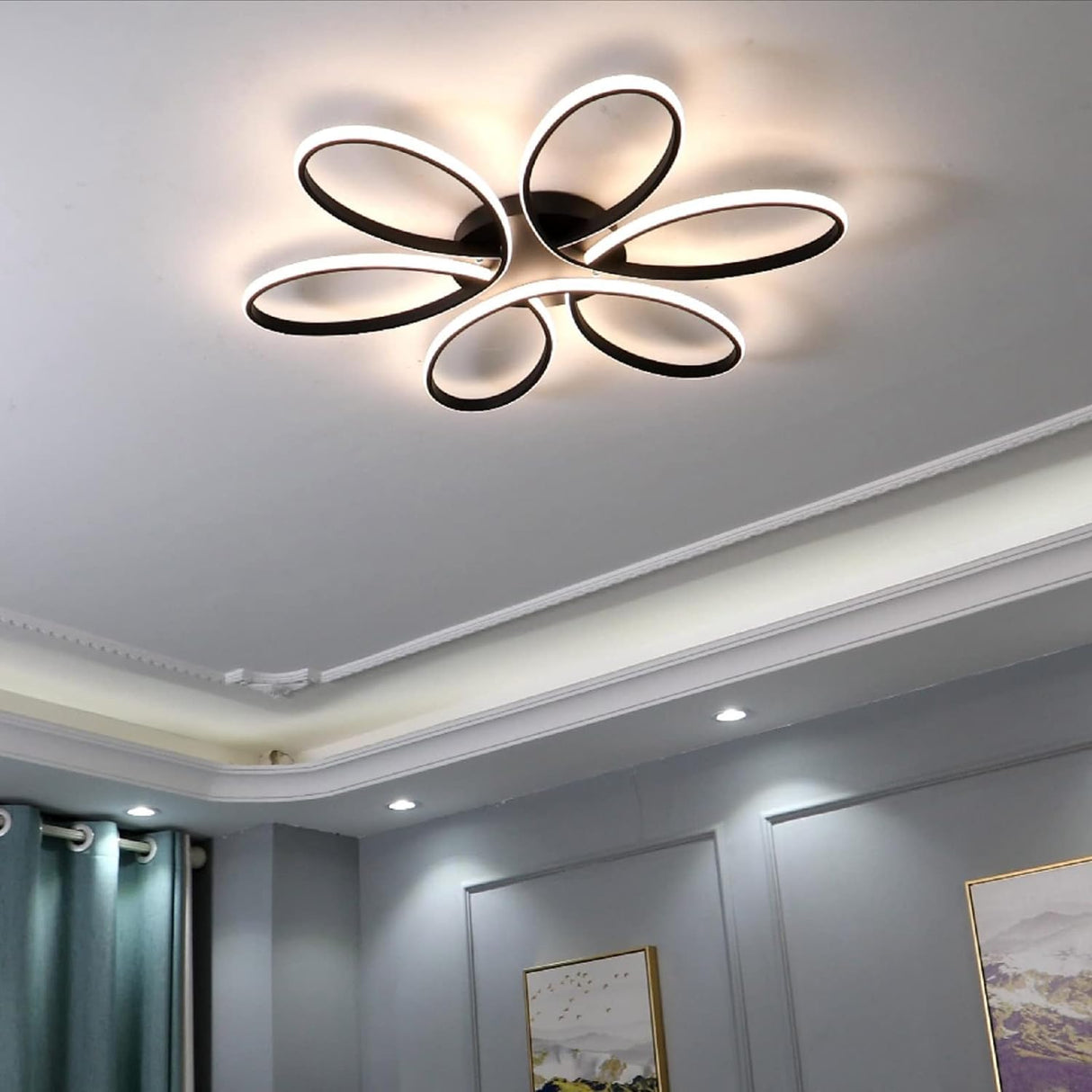Modern LED Ceiling Light 90cm Dimmable with Remote