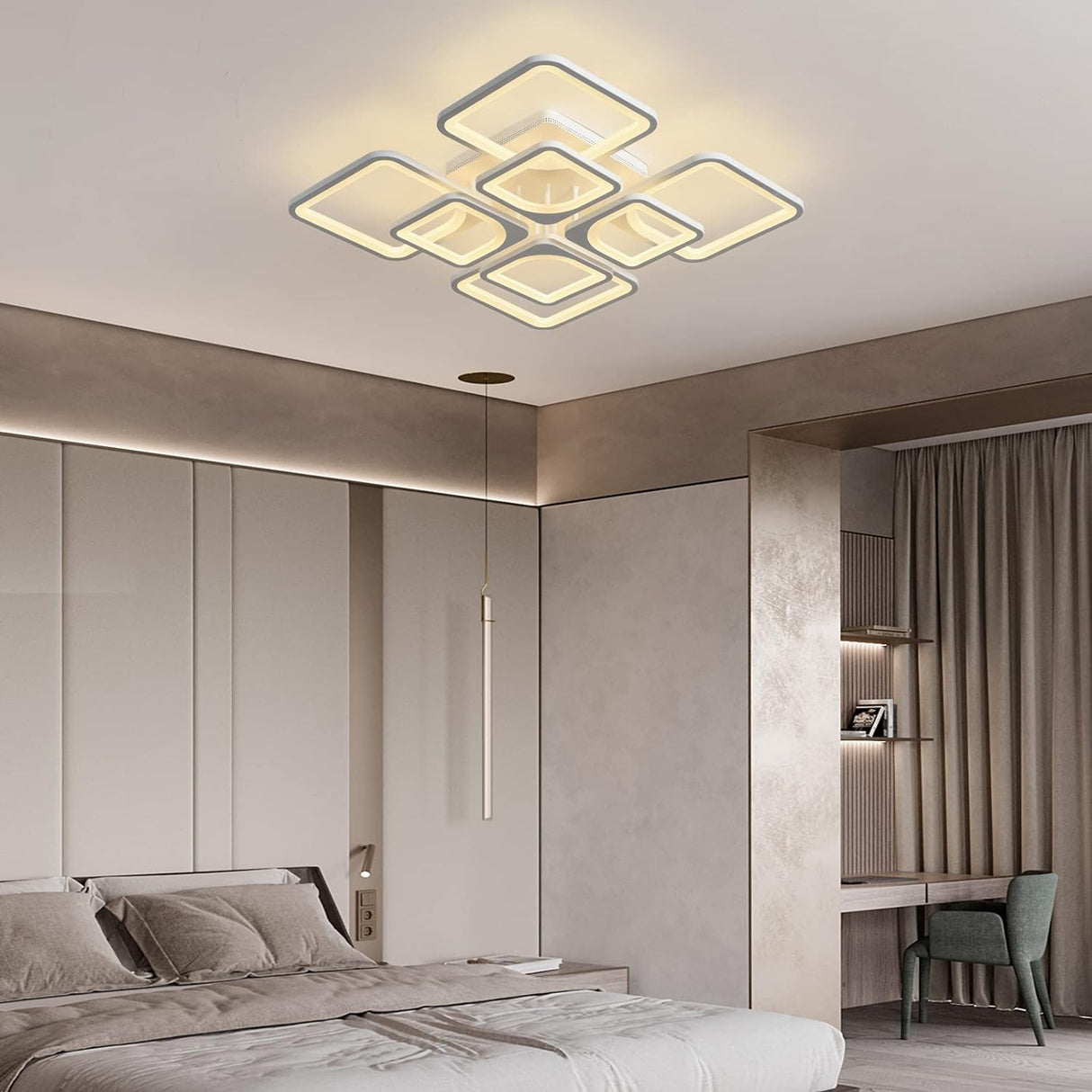 Modern Dimmable LED Ceiling Light with Remote Control — 60cm — Allure Home Collections