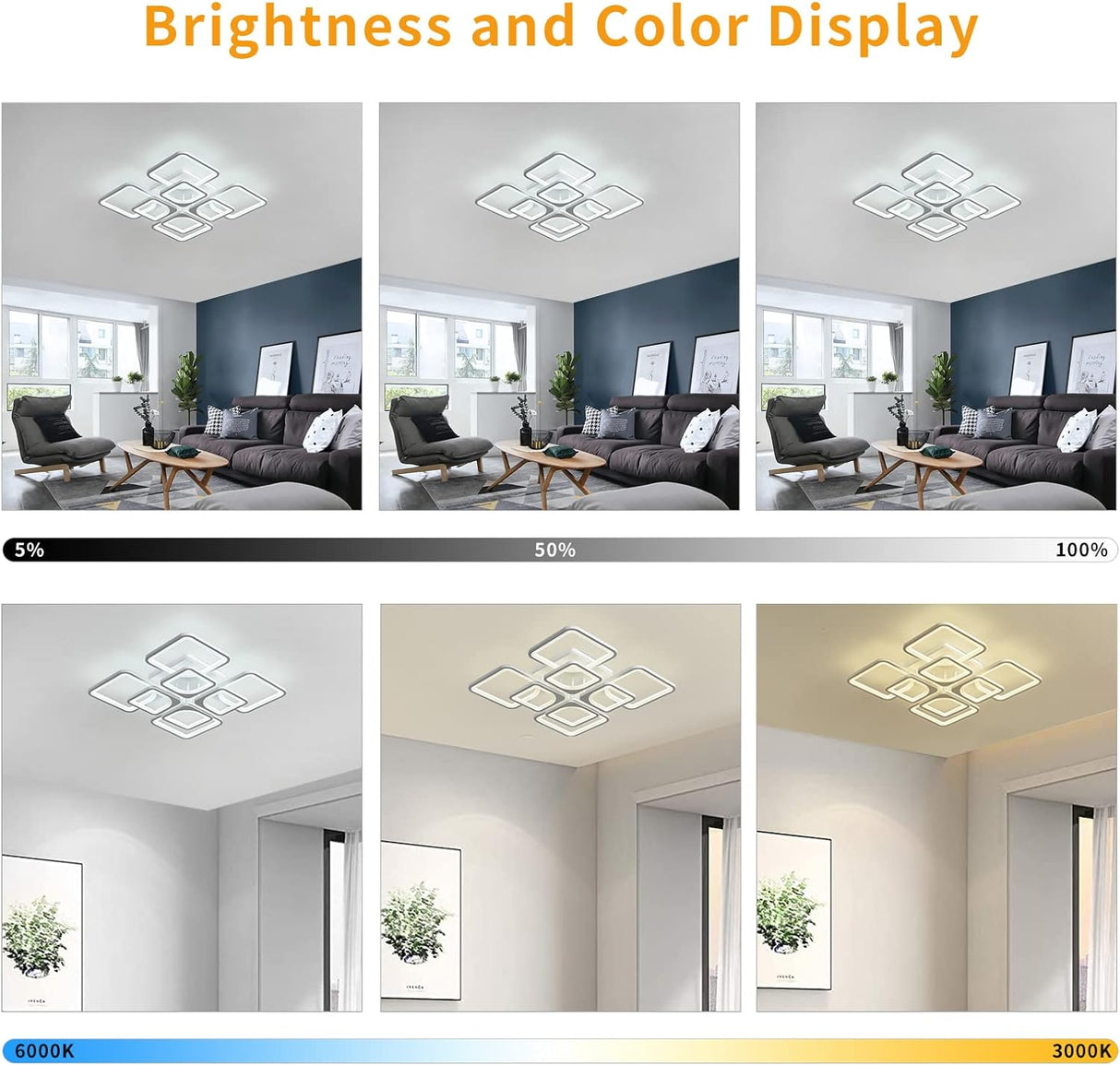 Modern Dimmable LED Ceiling Light with Remote Control — 60cm — Allure Home Collections