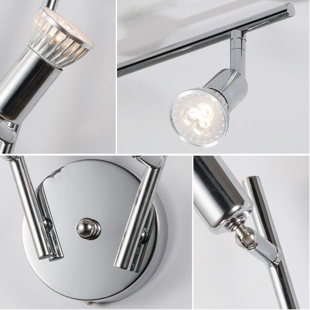 Modern 4 light LED track lighting kit in chrome