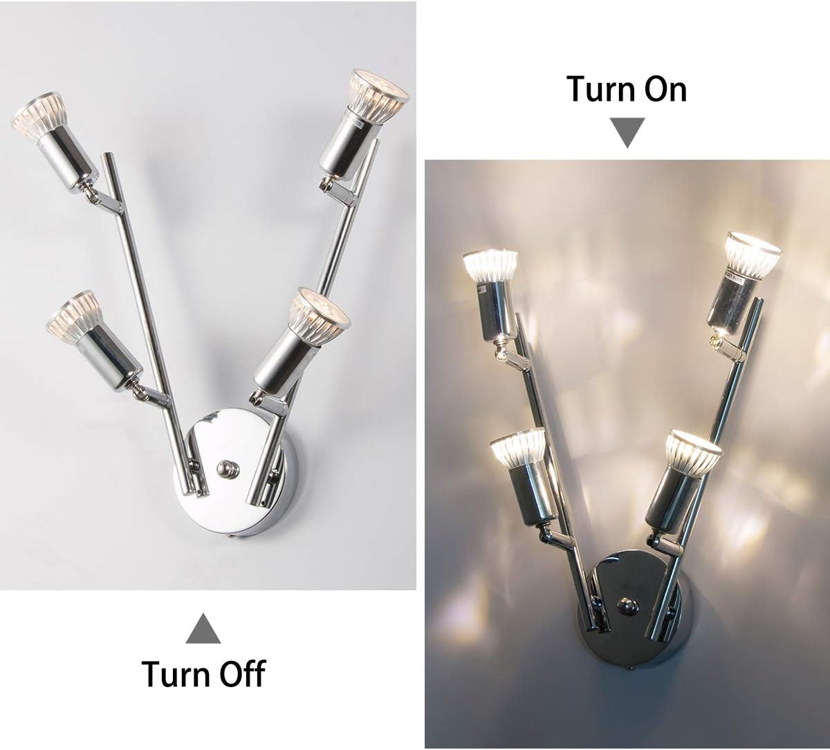 Modern 4 light LED track lighting kit in chrome