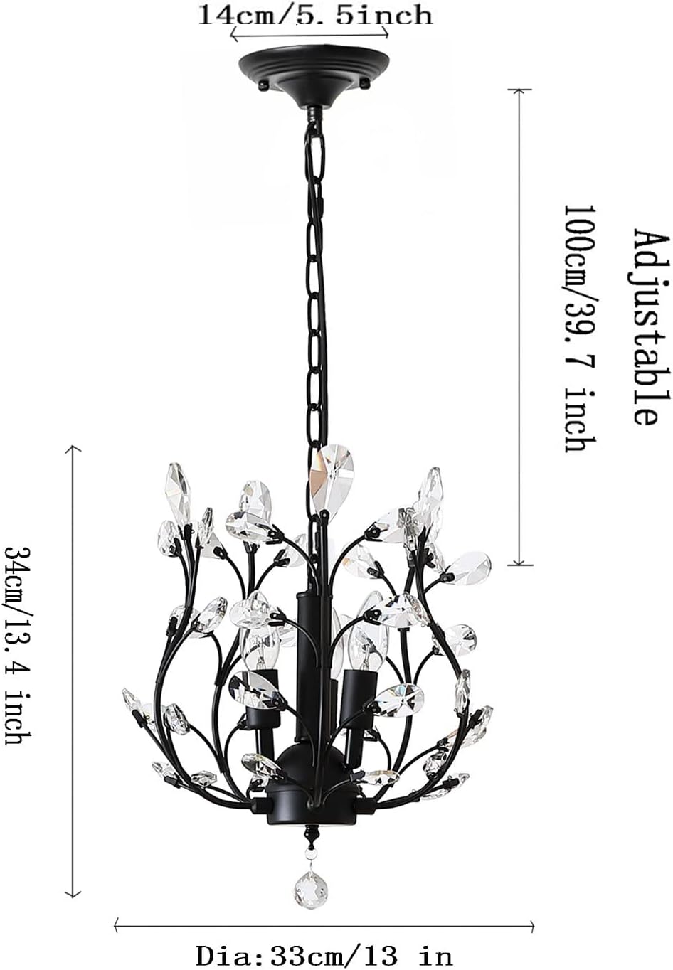 Vintage K9 Crystal Chandelier Lighting Fixture