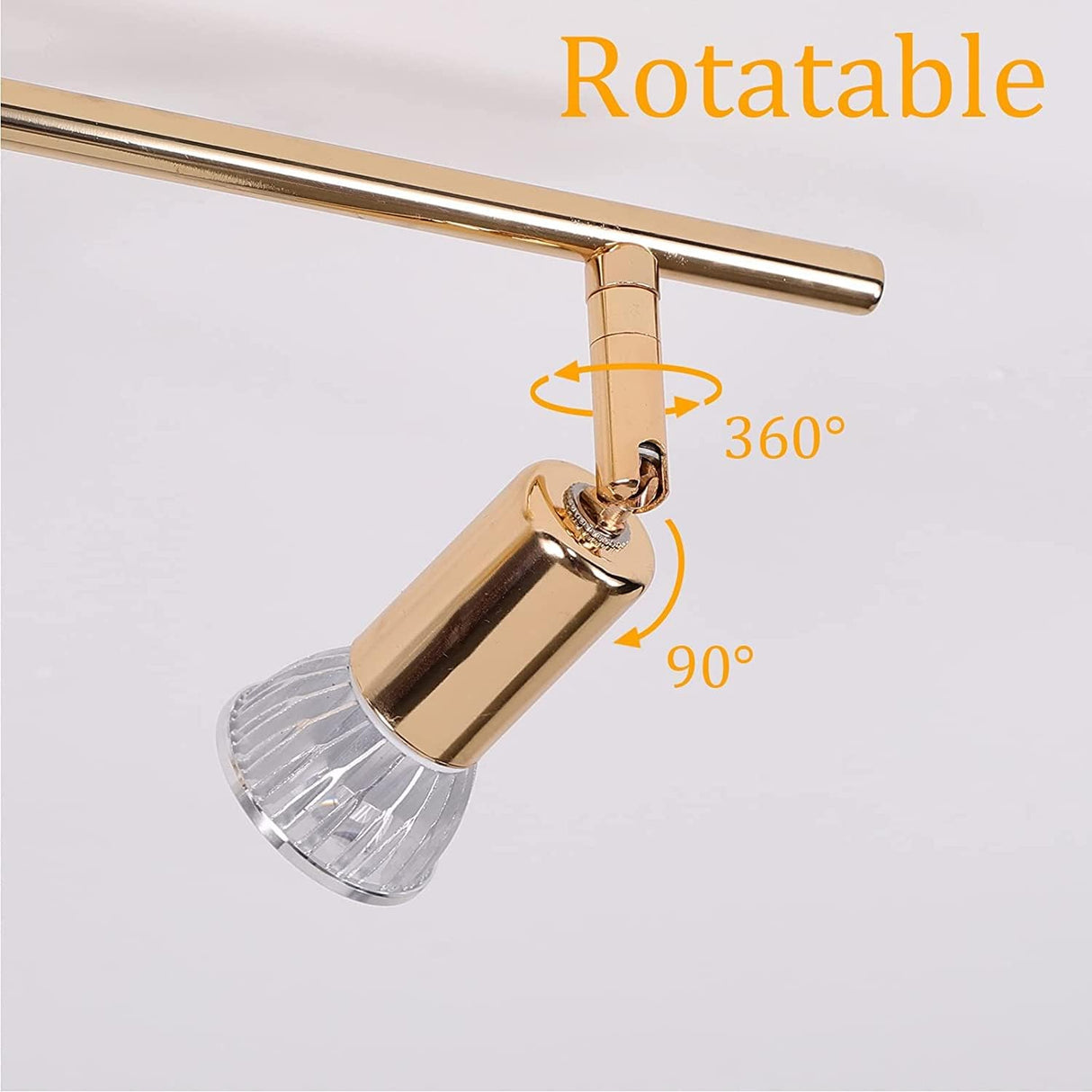 Modern LED Track Lighting Kit 4 Light Gold