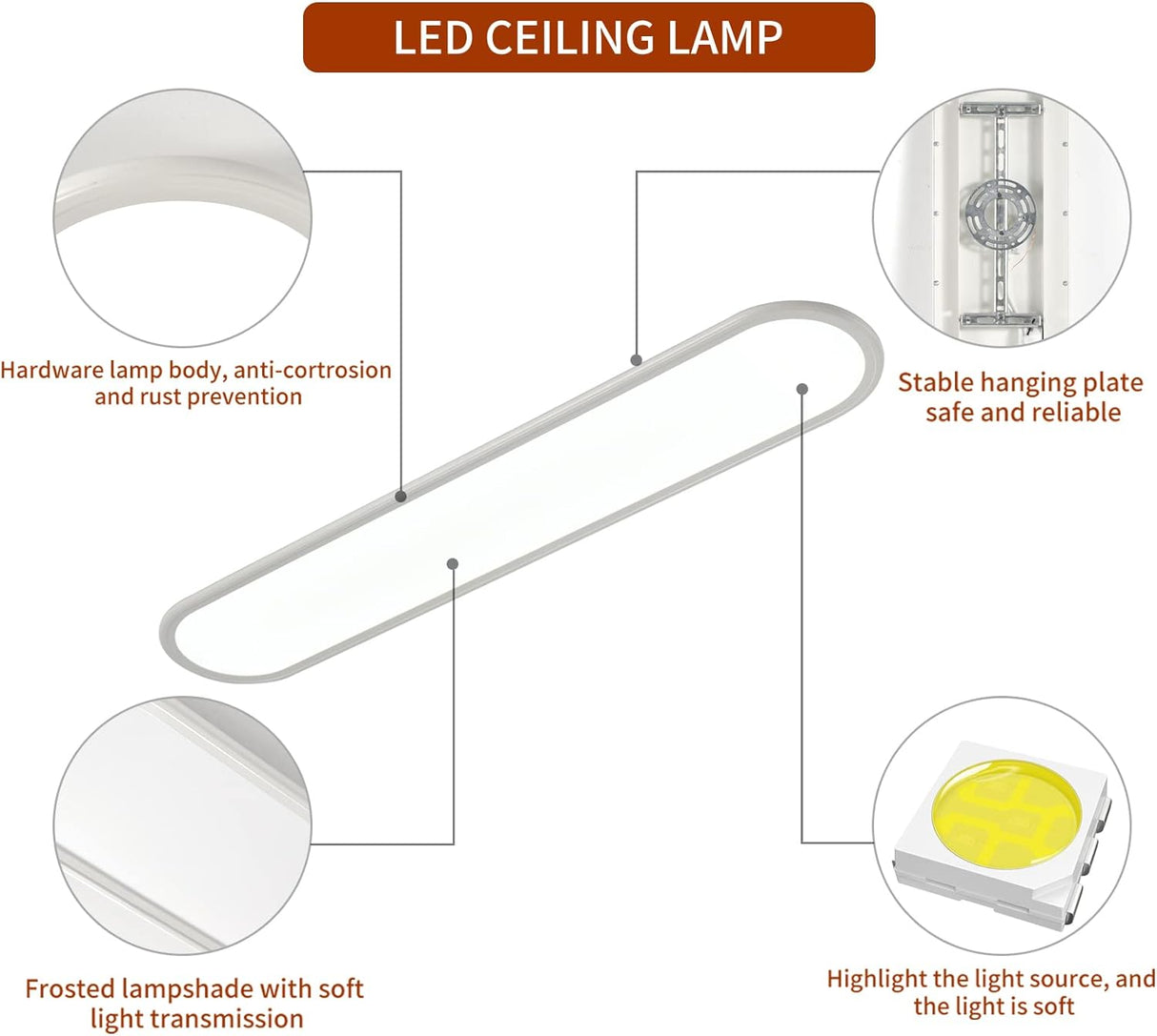 Dimmable LED Ceiling Light 48W White