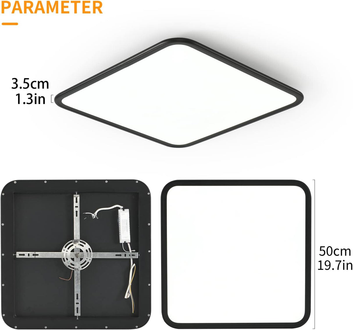 Dimmable LED Ceiling Light 40W Square Anti Blue Light