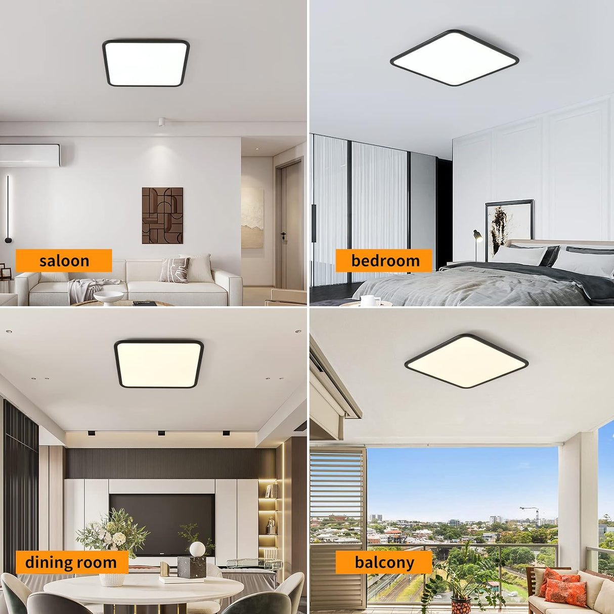 Dimmable LED Ceiling Light 40W Square Anti Blue Light
