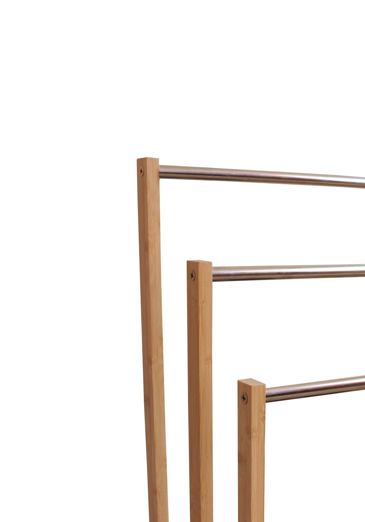 Bamboo and Metal 3-Tier Freestanding Towel Rack — Bathroom and Bedroom — Allure Home Collections