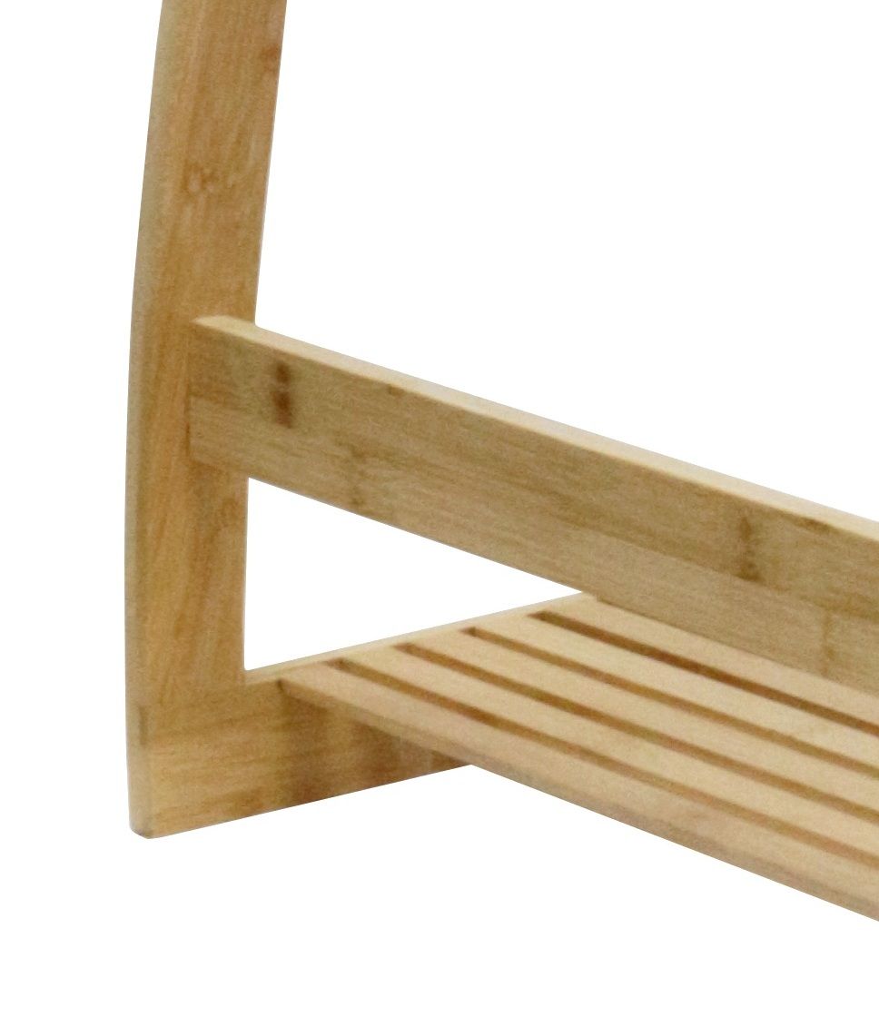 Bamboo and Metal 3-Tier Freestanding Towel Rack with Bottom Shelf — Bathroom and Laundry — Allure Home Collections