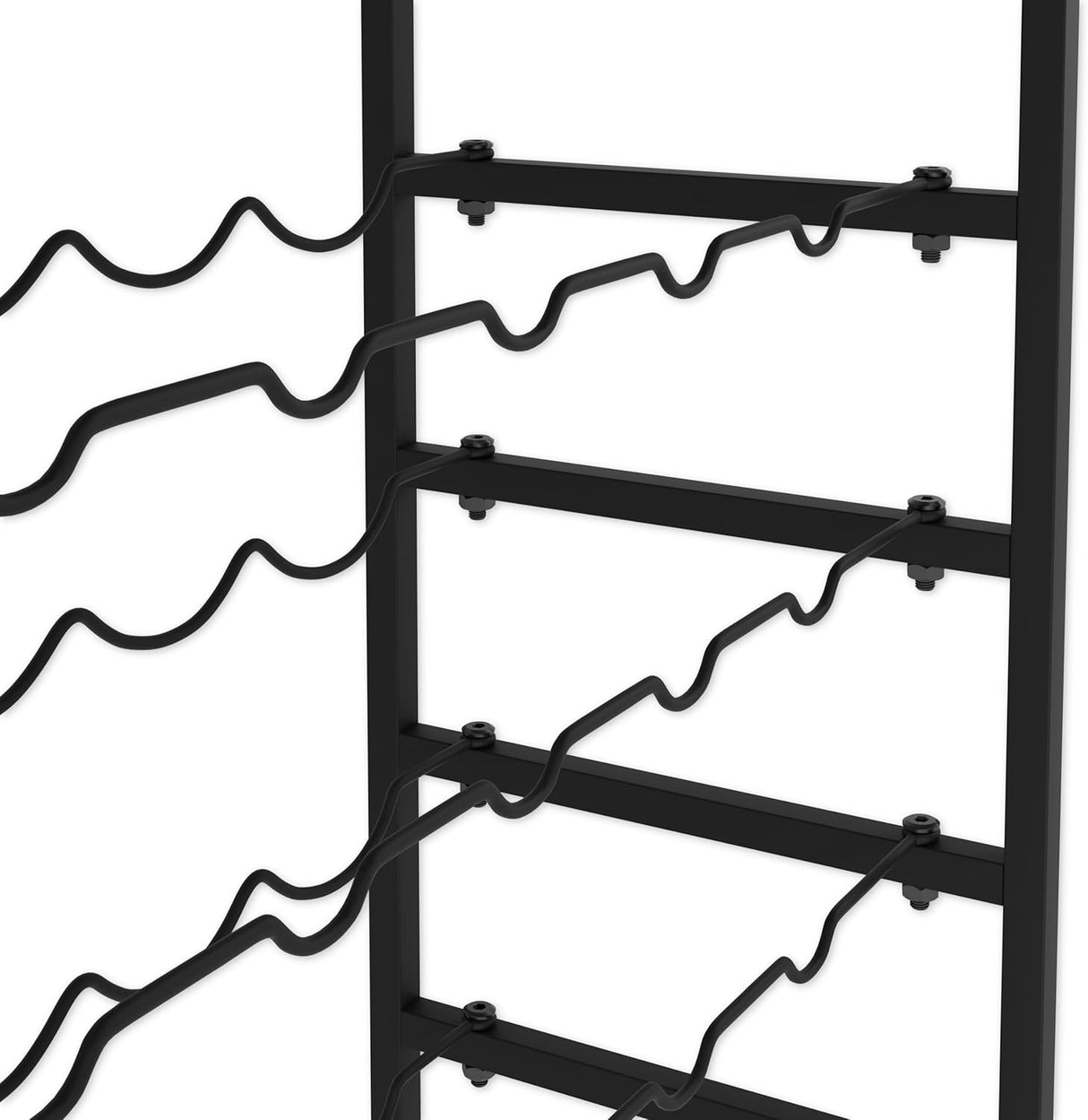 6 tier freestanding wine rack for 30 bottles with wood countertop and metal frame