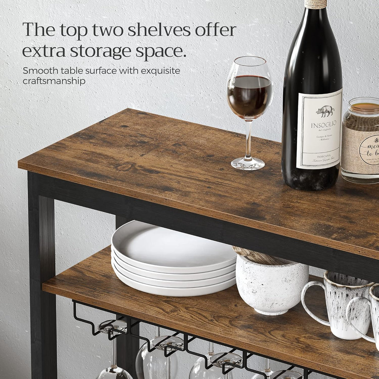 24 bottle metal and timber freestanding wine rack